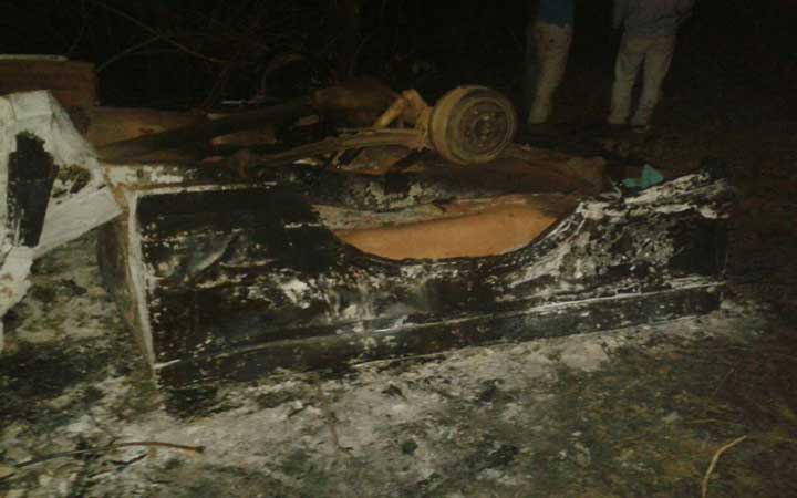 Accidente con heridos graves y muerte de un hombre calcinado