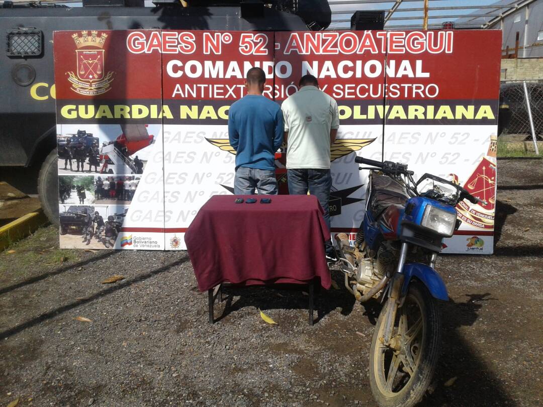 [:es]Gaes 52 capturó a dos personas extorsión y robo en Anzoátegui[:]