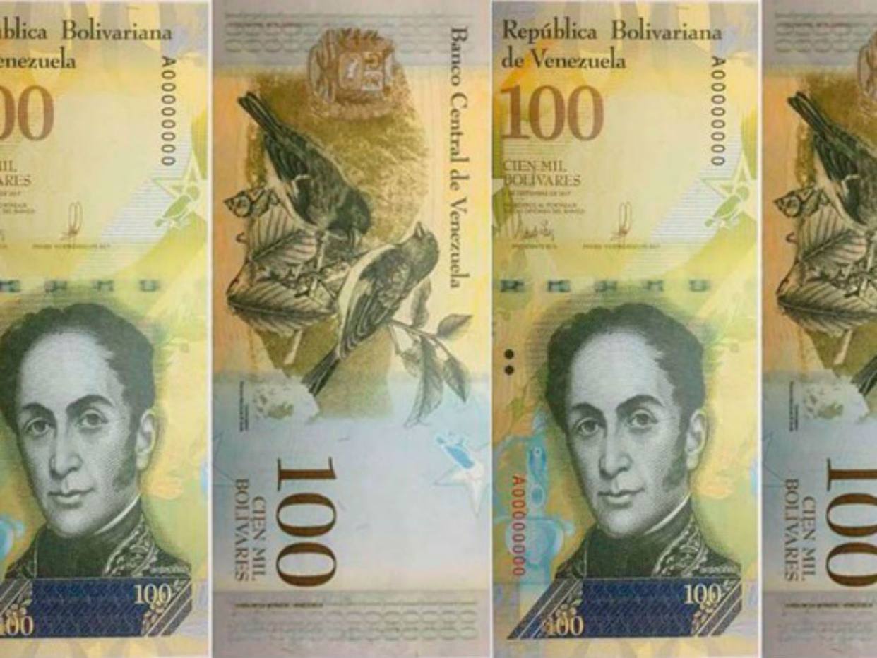 [:es]Nuevo billete de 100.000 bs comienza a circular este miercoles[:]