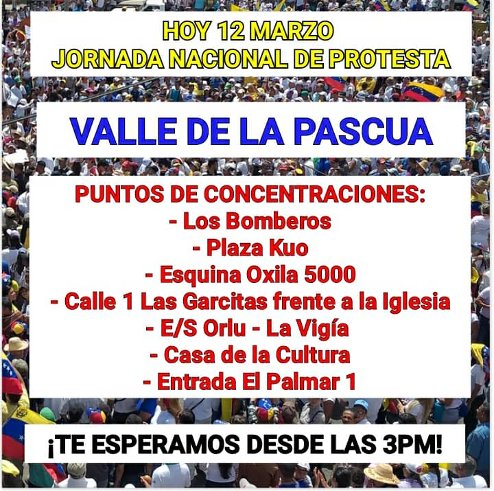 Oposición se movilizara en La Pascua este #12M