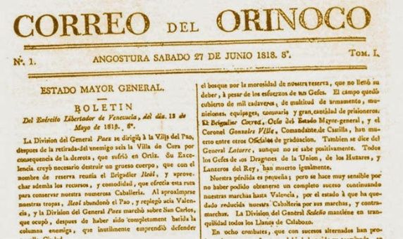 Las enseñanzas hoy del Correo del Orinoco del 1818