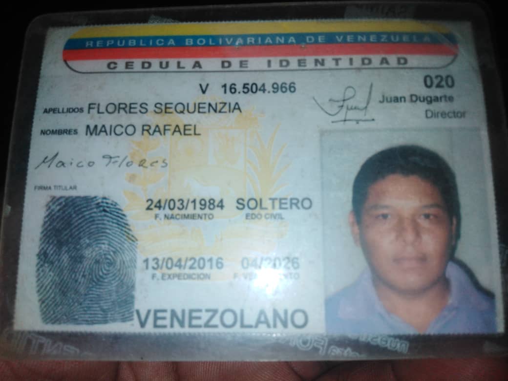 Flores Sequenzia Maico Rafael, abatido en Valle de la Pascua