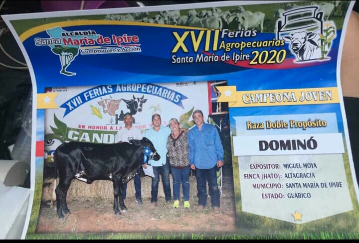 Reconocimiento que recibió el ahora occiso en las Ferias 2020 de Santa María de Ipire