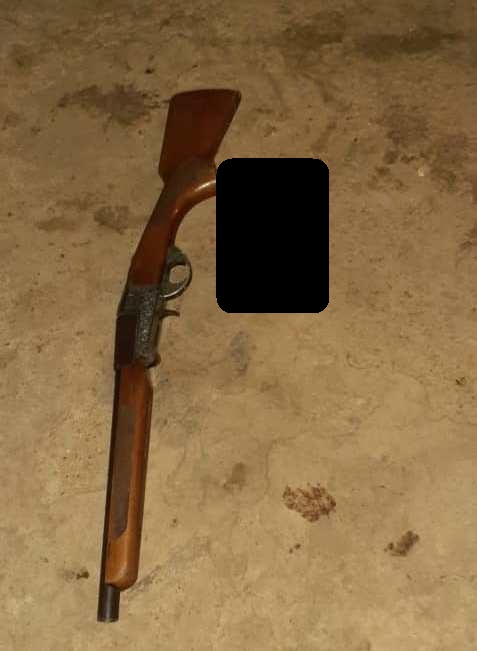 Arma de fuego incautada en el sitio. Foto Cortesía