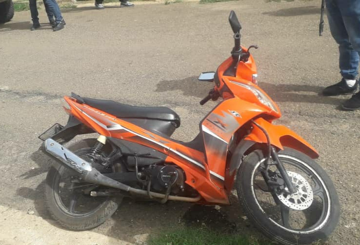 Motocicleta que al parecer habían robado. 