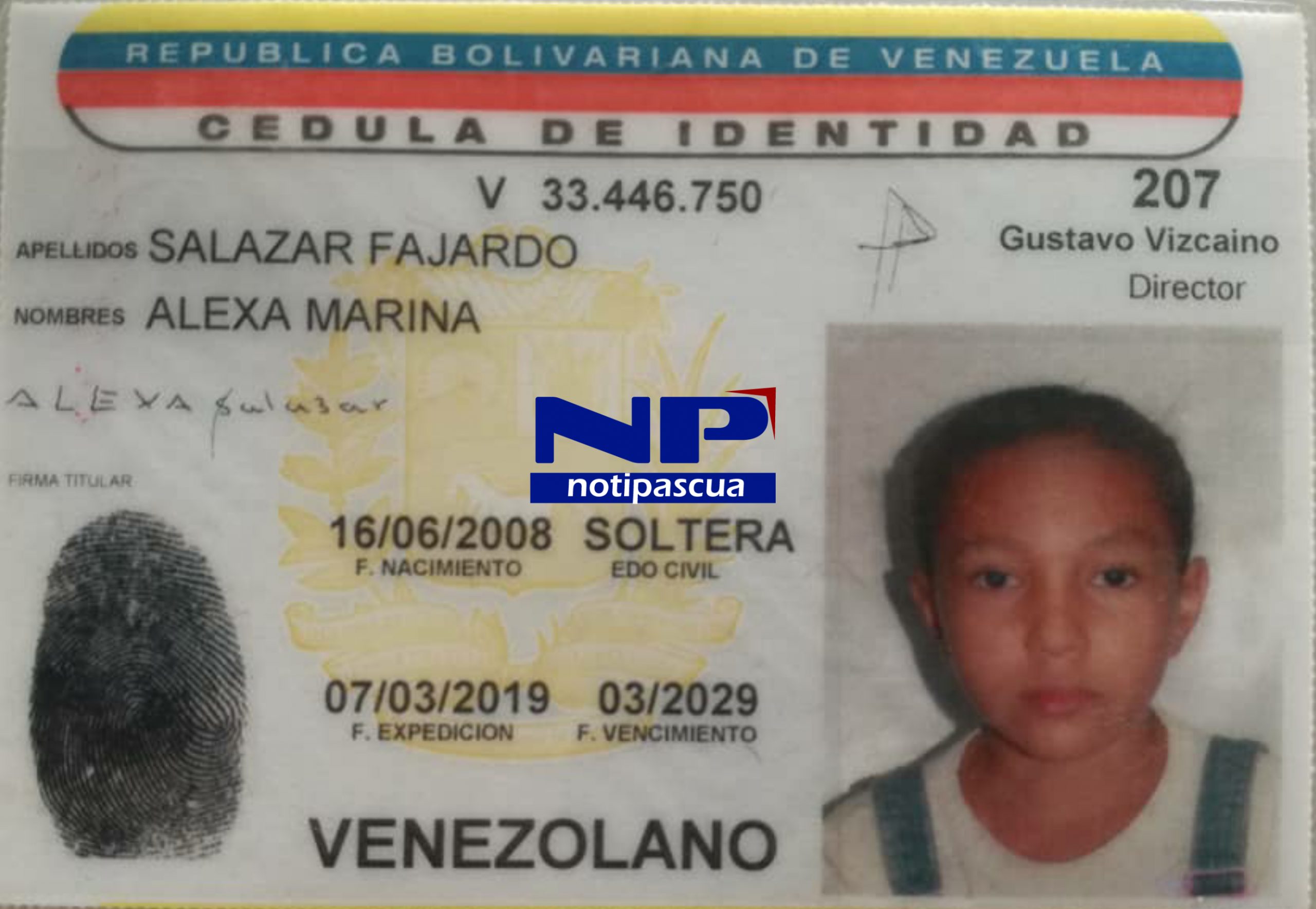 Alexa Marina Salazar de 12 años fue asesinada por un hombre de 36 años en Guárico