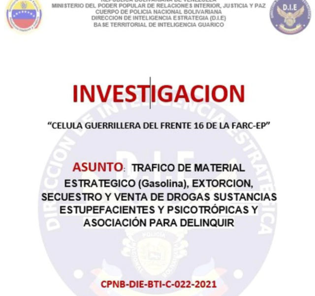 Informe presentado por Palacios días antes del hecho dónde resultó asesinado