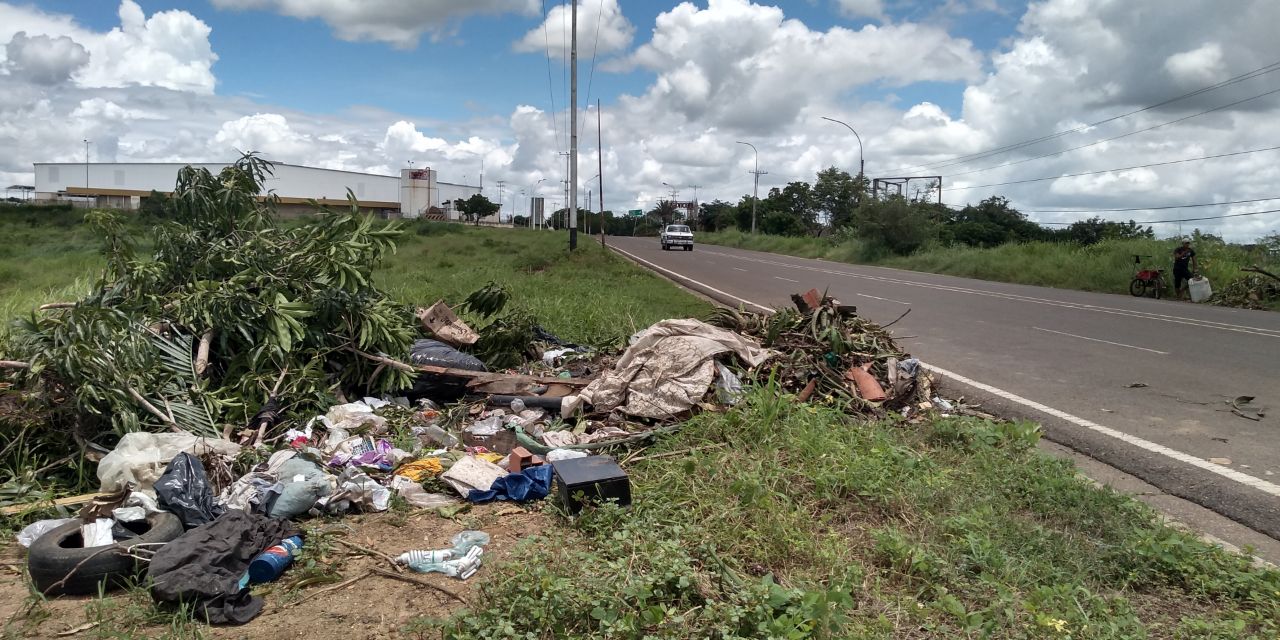 [:es]Inescrupulosos en camiones descargan basura en plena avenida Rómulo Gallegos[:]