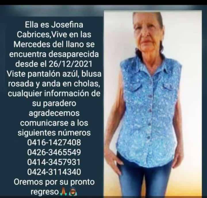 [:es]Localizaron cadáver de mujer desaparecida en Las Mercedes del Llano[:]