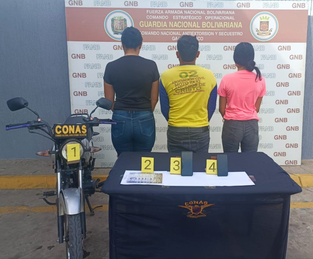 Tres extorsionadores capturados por el Conas-Guárico