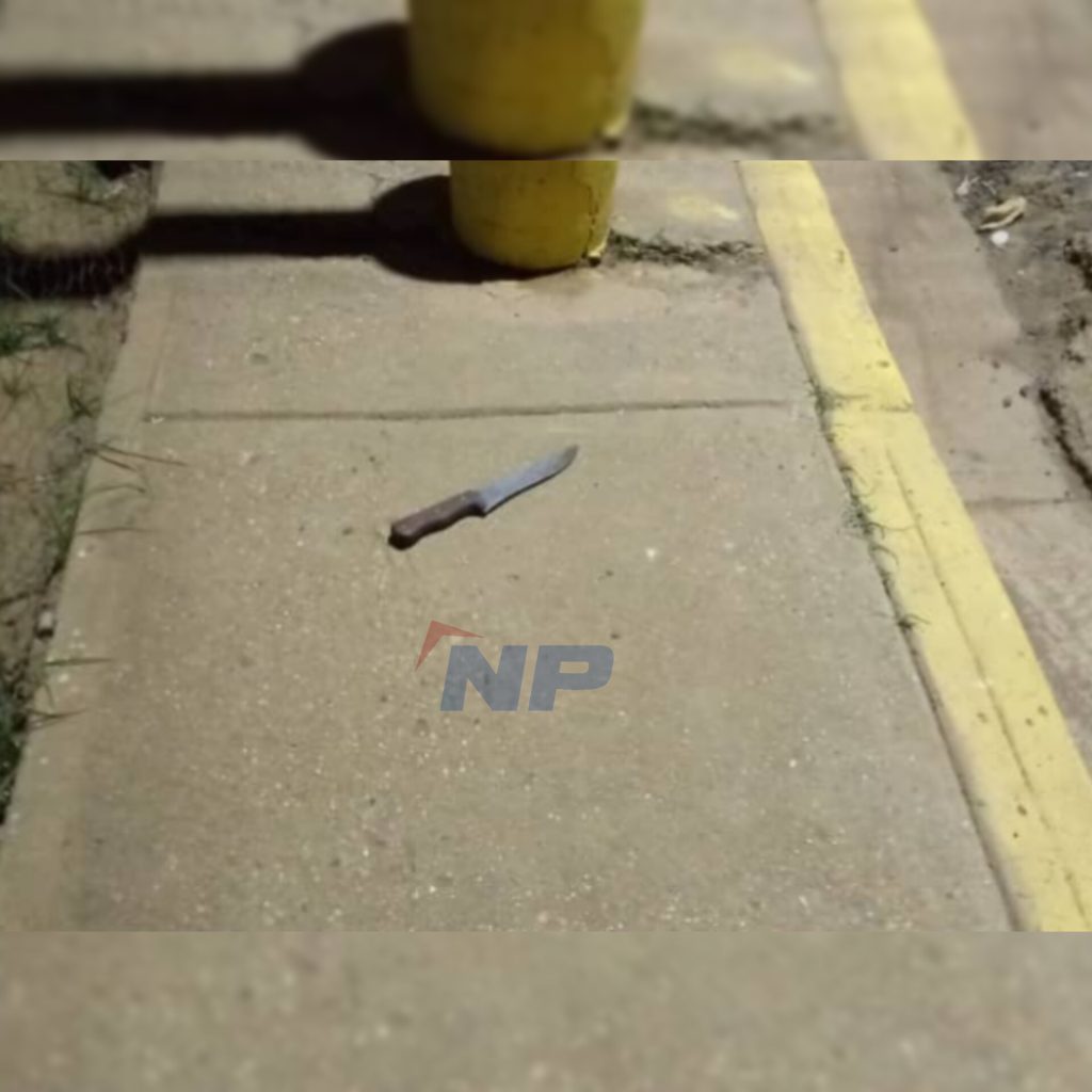 Arma Blanca (Cuchillo) utilizado por el agresor para propinar las puñaladas a la fémina.